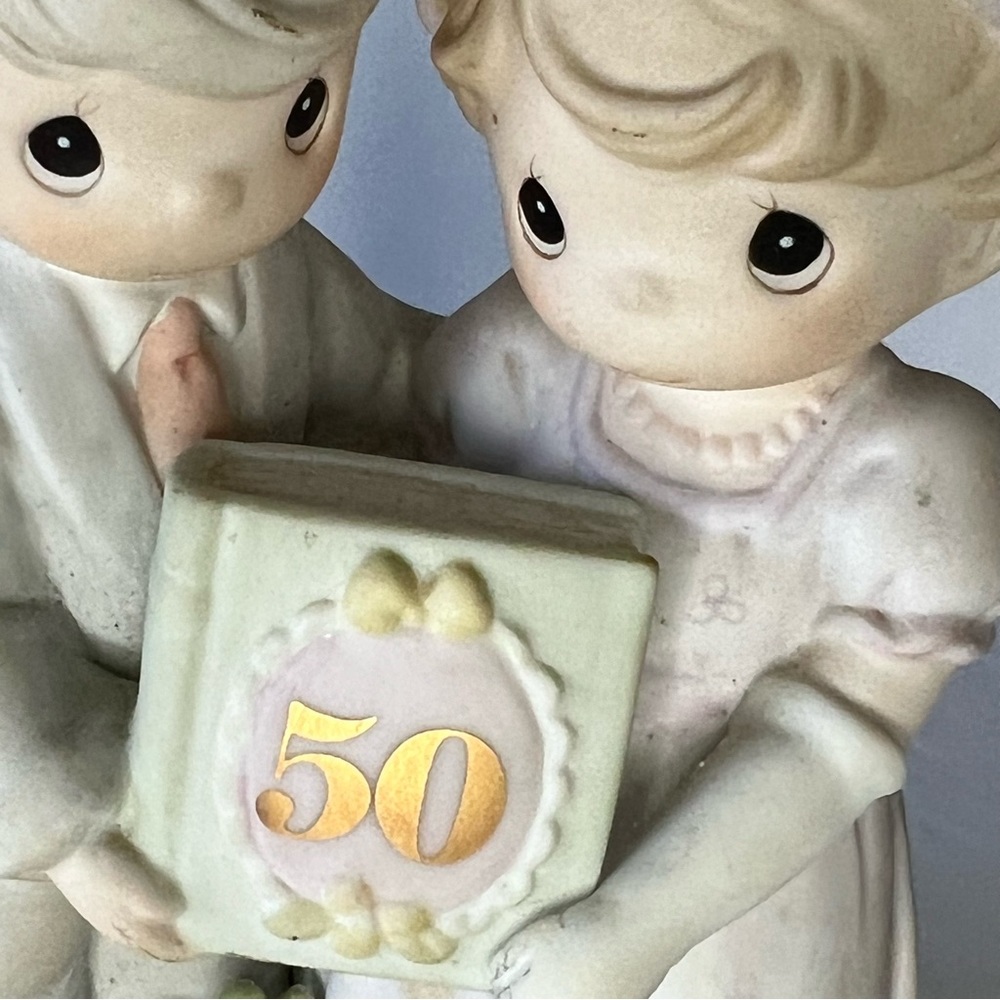 VTG Precious Moments 50th Anniversary #163848 Ceramic Figure READ DESCRIPTION - Picture 4 of 11